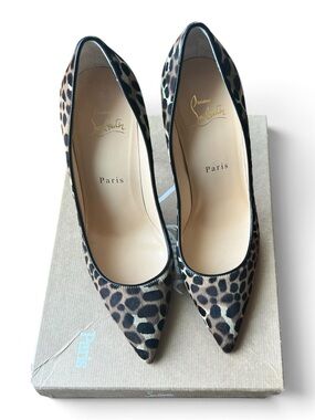 Christian Louboutin Leopard-Print Pointed-Toe Pumps - Brown/Black